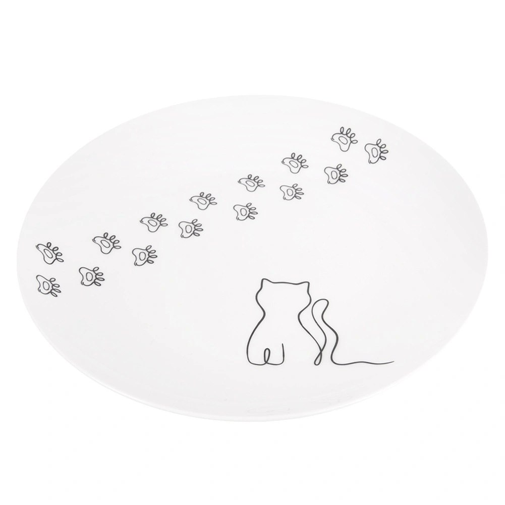 Talerzyk Deserowy Porcelanowy 20,5 cm Kotek Biały Talerz dla Dzieci - obrazek 3