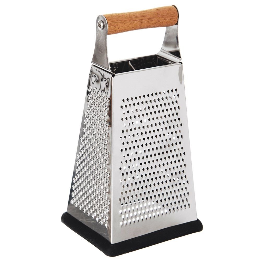 Tarka Kuchenna 4-Stronna Stalowa Ostra ORION 22 cm Uchwyt Bambus - obrazek 3