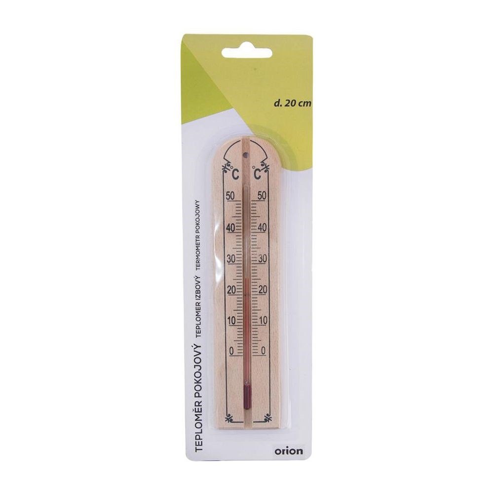 Termometr Pokojowy Drewniany ORION 20 cm do Środka z Czytelną Skalą - obrazek 2