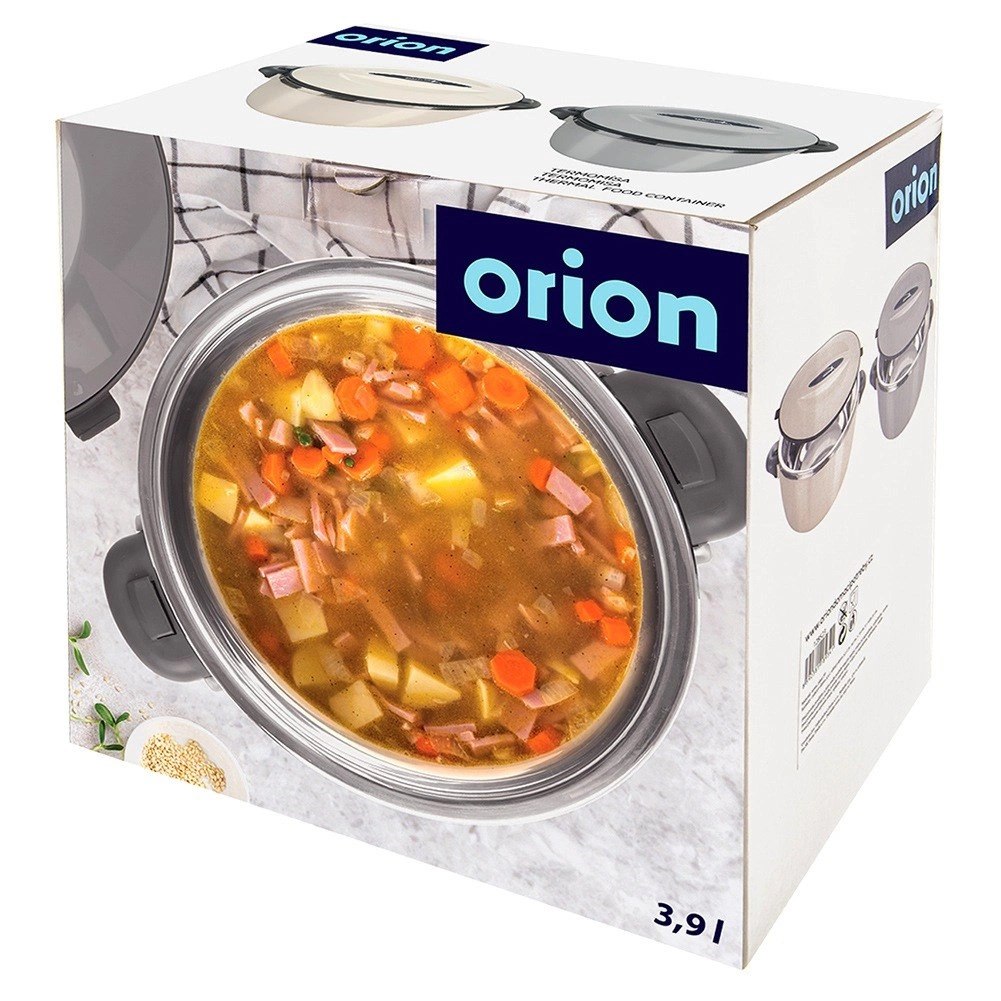 Termomisa Obiadowa Stalowa 3,5 L ORION Kremowy Duża do Transportu Posiłków - obrazek 5