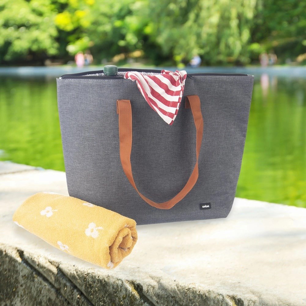 Torba Termiczna Shopper Szara Solidna Wytrzymała ORION 44 x 11 x 35 cm - obrazek 4
