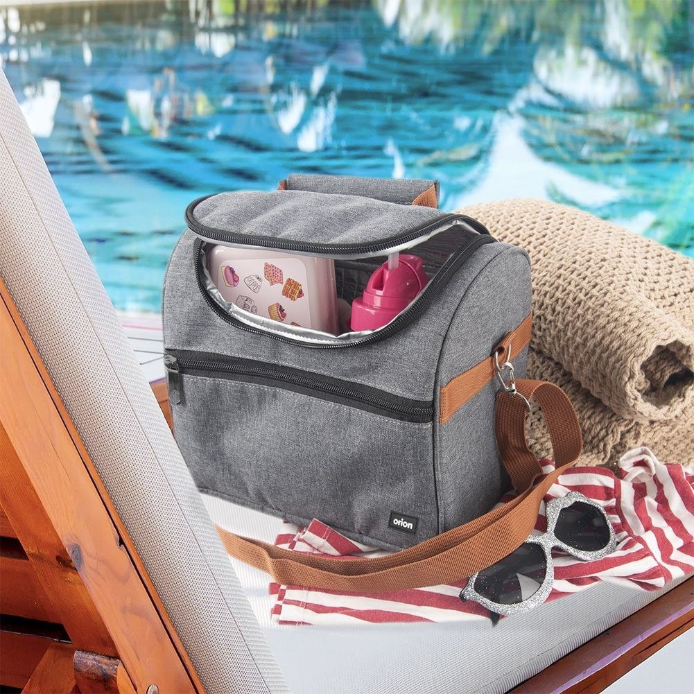 Torba Termiczna Plażowa na Lunch Jedzenie Śniadaniowa Szara ORION 5,5 L - obrazek 2