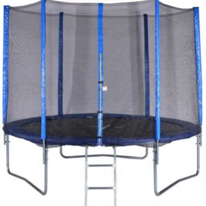 Trampolina Ogrodowa Czarno-Niebieska z Siatką Fun Tramp