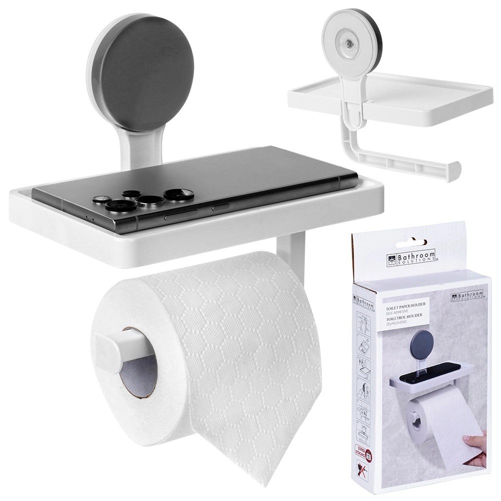 Uchwyt na Papier Toaletowy z Półką BATHROOM na Przyssawkę 18 x 17,5 cm - obrazek 8
