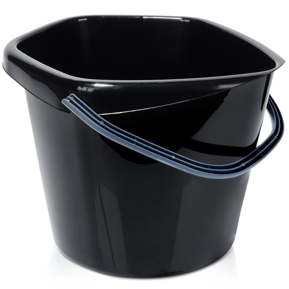 Wiadro Gospodarcze Plastikowe Czarne 14 L VILDE Poręczny Uchwyt