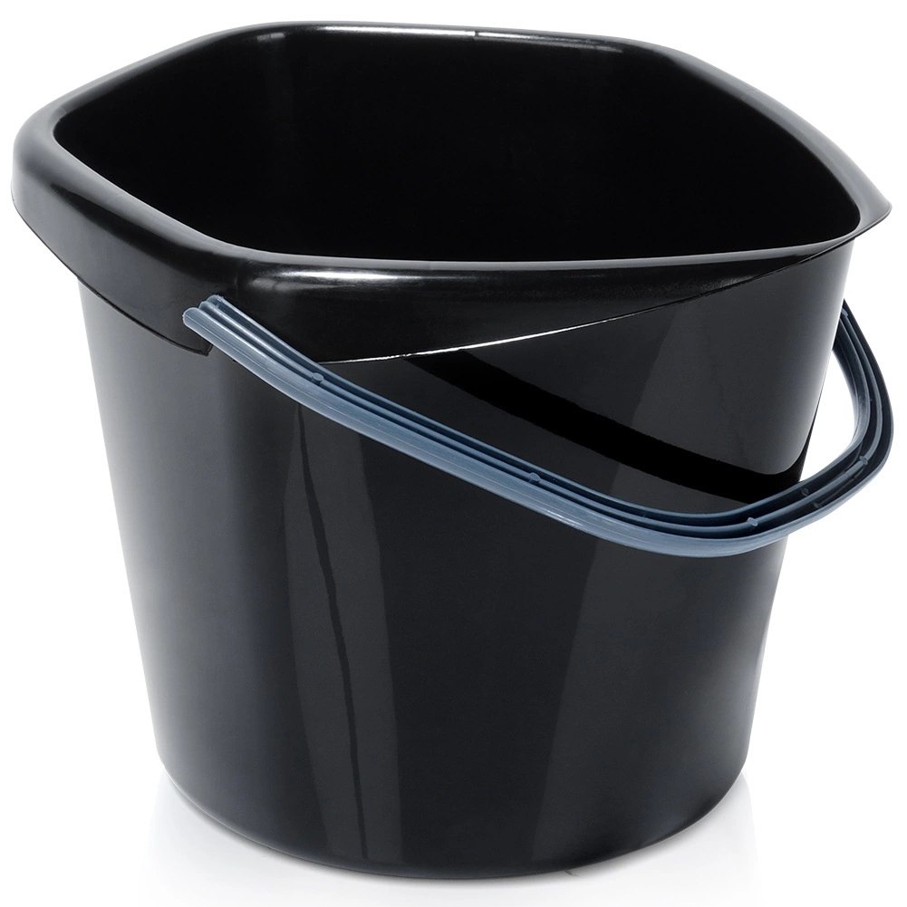 Wiadro Gospodarcze Plastikowe Czarne 5 L VILDE Wygodna Wylewka