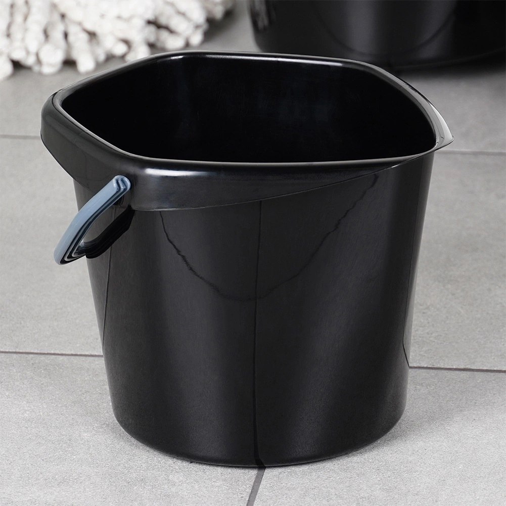 Wiadro Gospodarcze Plastikowe Czarne 5 L VILDE Wygodna Wylewka - obrazek 2