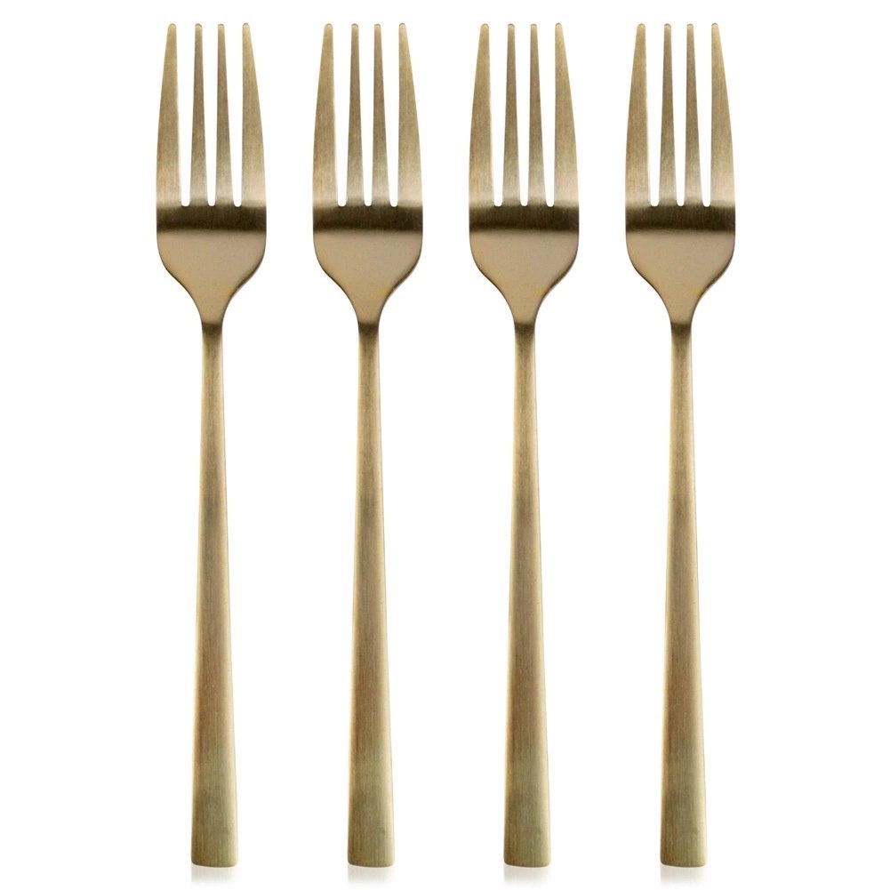 Widelczyki Deserowe Stal Złote 15 cm EXCELLENT HOUSEWARE Zestaw 4 szt.