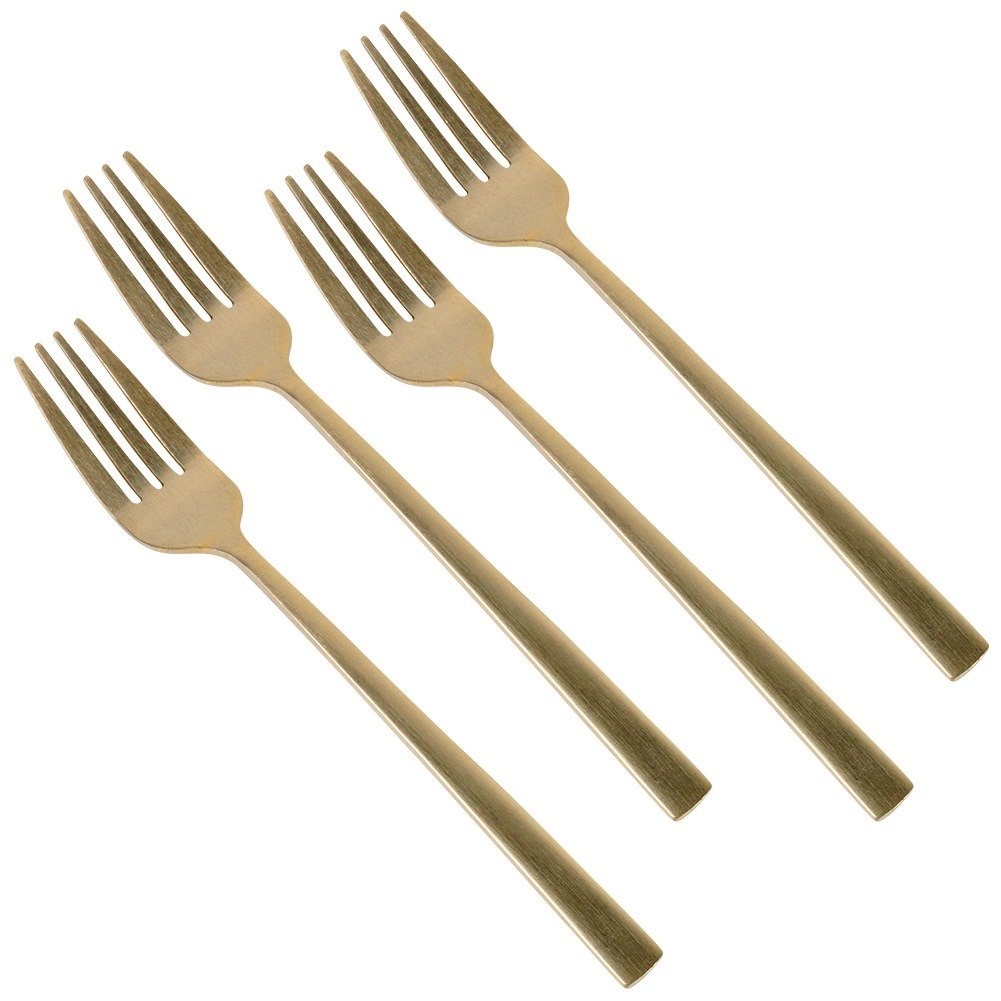 Widelczyki Deserowe Stal Złote 15 cm EXCELLENT HOUSEWARE Zestaw 4 szt. - obrazek 3