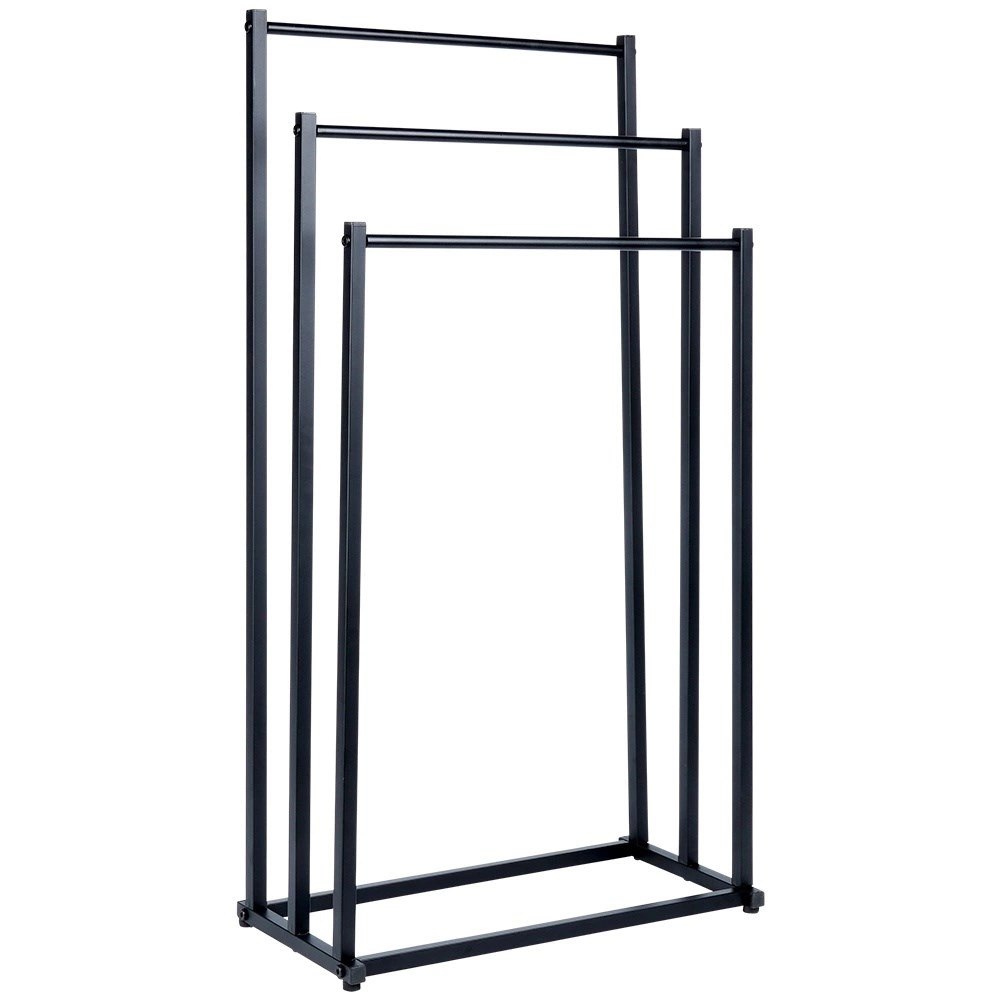 Wieszak na Ręczniki Ubrania Stojący Metalowy Czarny ORION 44 x 21 x 86 cm - obrazek 3