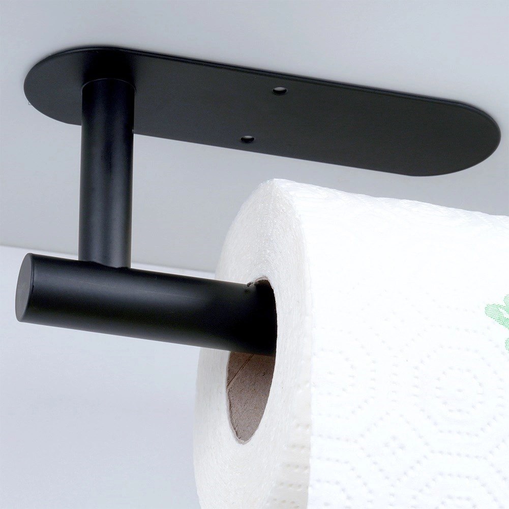 Wieszak na Ręcznik Papierowy VILDE Czarny Stal Nierdzewna 33,5 cm - obrazek 4
