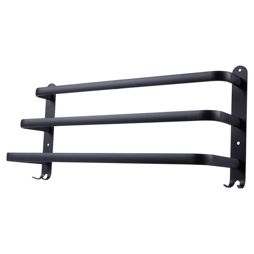 Wieszak na Ręczniki Ścienny Aluminiowy Mocny Czarny VILDE 50 cm - obrazek 3