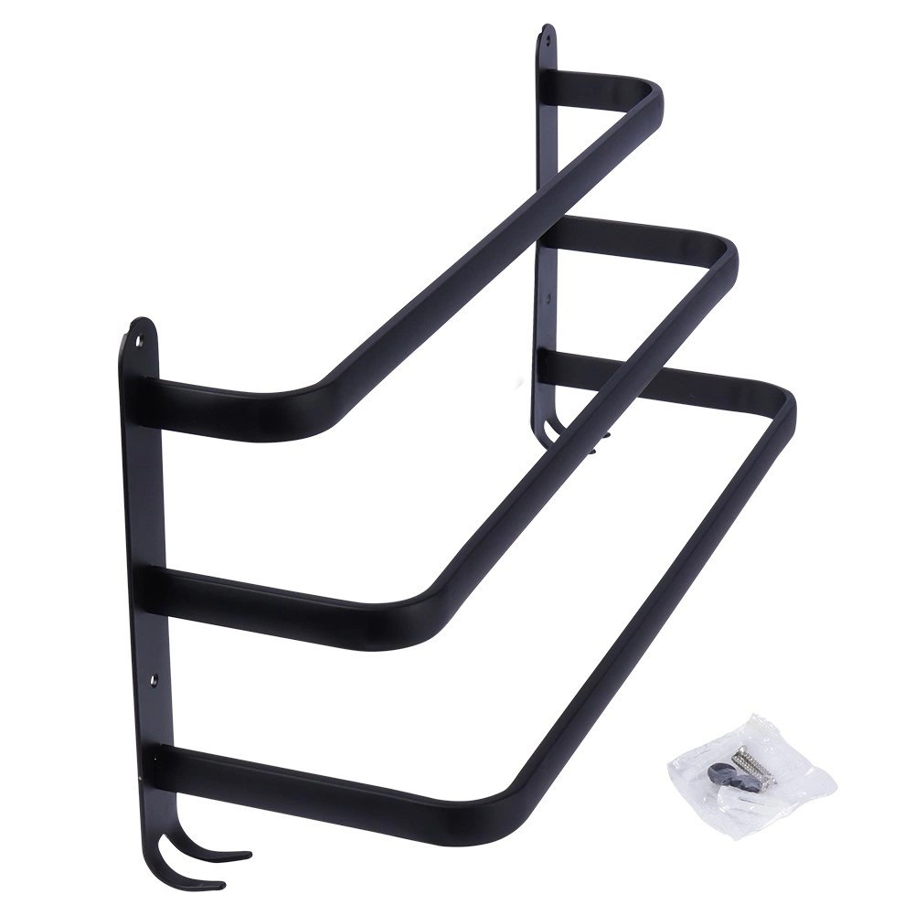 Wieszak na Ręczniki Ścienny Aluminiowy Mocny Czarny VILDE 50 cm - obrazek 5