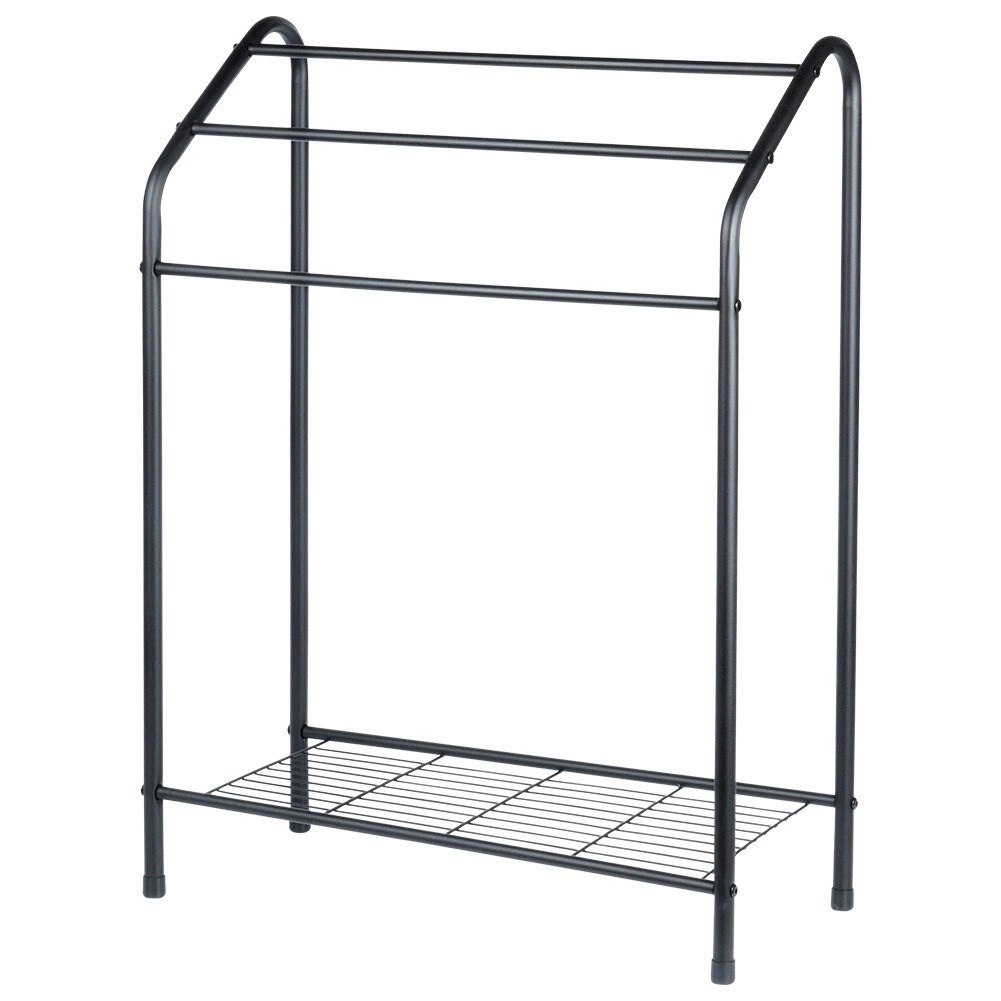 Wieszak na Ręczniki Ubrania VILDE Stojący Metalowy Półka 82,5 cm - obrazek 3