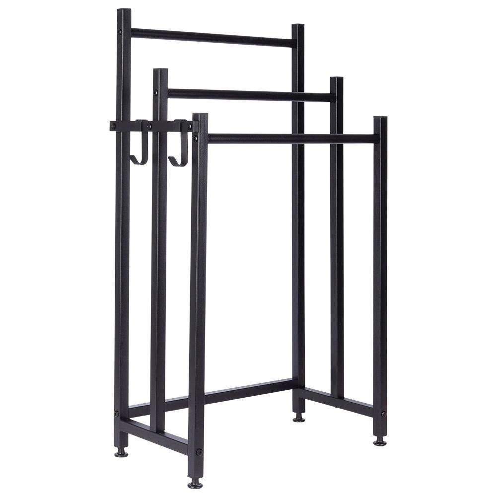 Wieszak Na Ręczniki Stojący Metalowy Czarny Solidny VILDE 45,5x25,5x84 cm - obrazek 3