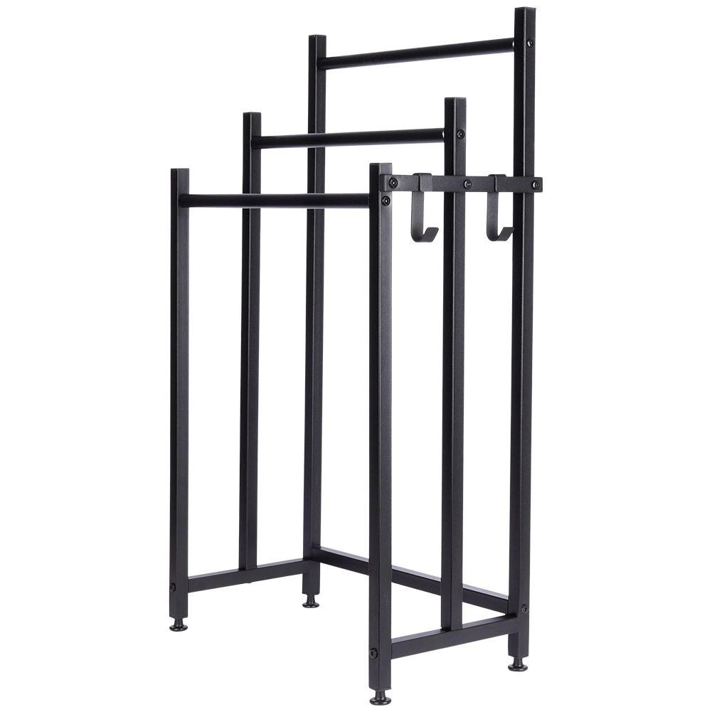 Wieszak Na Ręczniki Stojący Metalowy Czarny Solidny VILDE 45,5x25,5x84 cm - obrazek 8