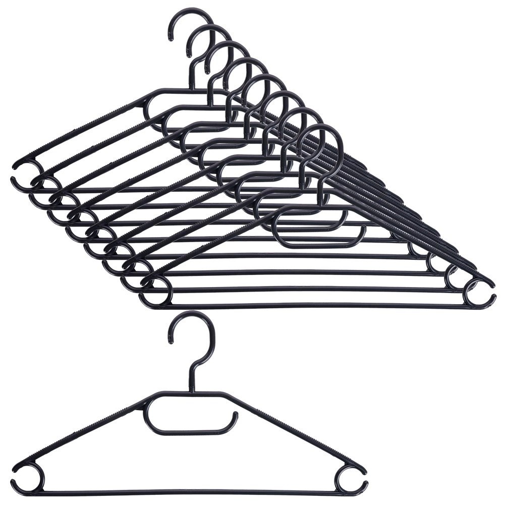 Wieszaki na Ubrania Czarne 10 szt. STORAGE SOLUTIONS Obrotowe Praktyczne