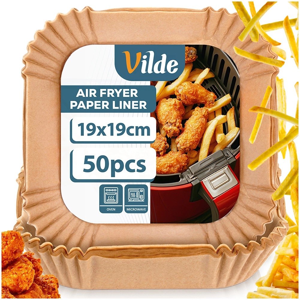 Wkład do Frytkownicy Air Fryer 50 szt. VILDE Papier Kwadratowy 19 x 19 cm - obrazek 7