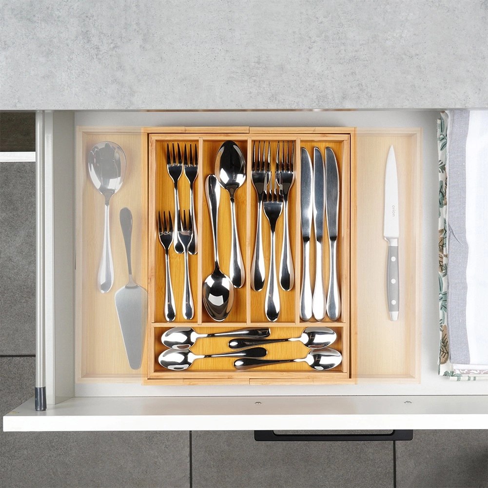 Wkład na Sztućce do Szuflady VILDE Bambus Rozsuwany 28-45 cm - obrazek 6