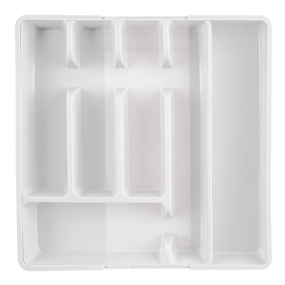 Wkład Organizer na Sztućce do Szuflady Rozsuwany Biały VILDE 36,5 x 27,5 cm - obrazek 6