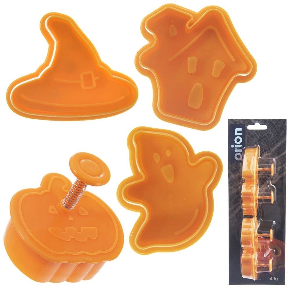 Wykrawacze do Ciastek 4 szt. ORION Halloween z Tłokiem Pomarańczowe - obrazek 6