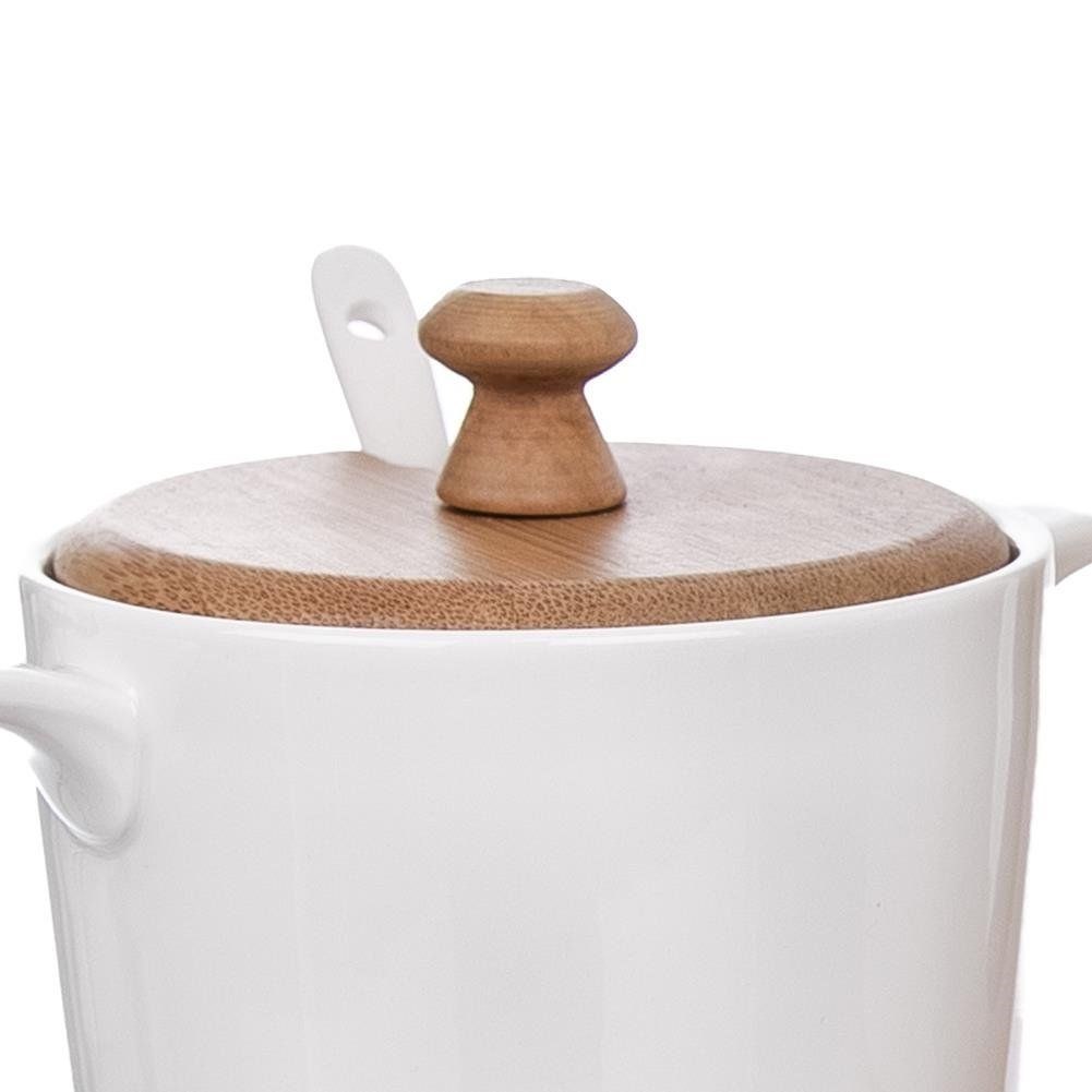Zestaw Cukierniczka Mlecznik w Stojaku Porcelanowe Białe ORION 2 x 280 ml - obrazek 5