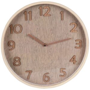 Zegar Ścienny Wiszący Okrągły Brązowy Dekoracyjny Ozdobny VILDE 38 cm