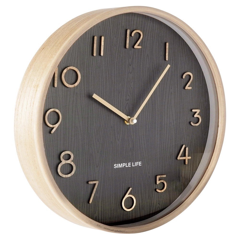 Zegar Ścienny 38 cm VILDE Okrągły Szary Płyta MDF Styl Klasyczny - obrazek 3