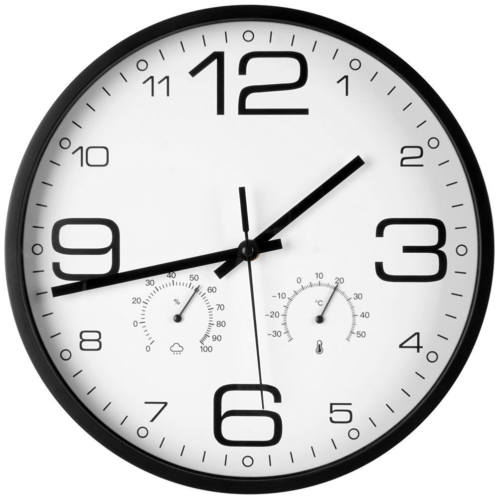 Zegar Ścienny Biały z Termometrem Higrometrem na Ścianę VILDE 30 cm - obrazek 3