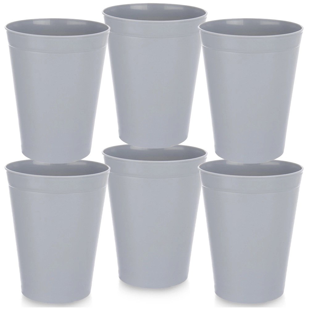 Zestaw 6 Kubków 300 ml Szare Nietłukące na Piknik Camping Sandy