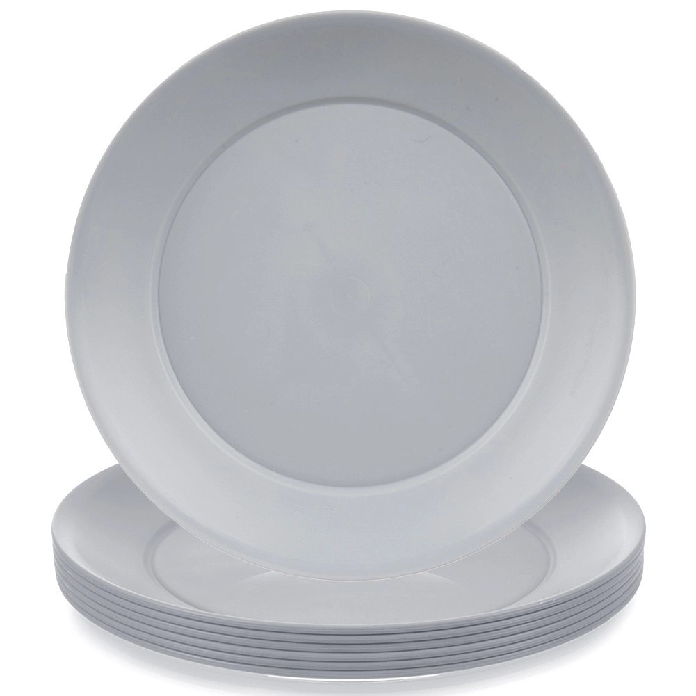 Zestaw 6 Talerzy Obiadowych 23,5 cm Szare Nietłukące do Mikrofali