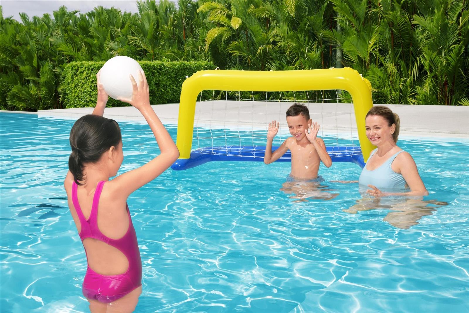 Zestaw Bramka do Piłki Wodnej Waterball z Piłką Siatką Dmuchana Pompowana - obrazek 4