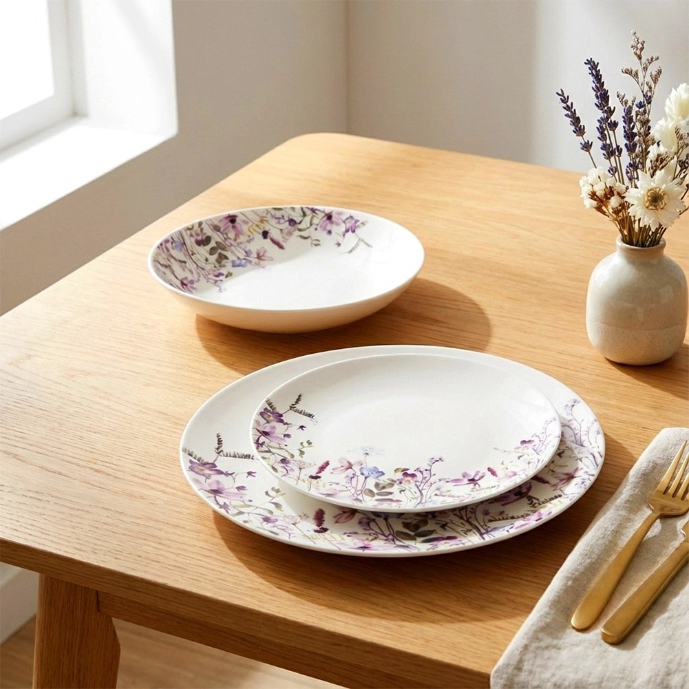 Zestaw Talerzy Porcelanowych 18 el. Louka Komplet Obiadowy na 6 Osób - obrazek 2