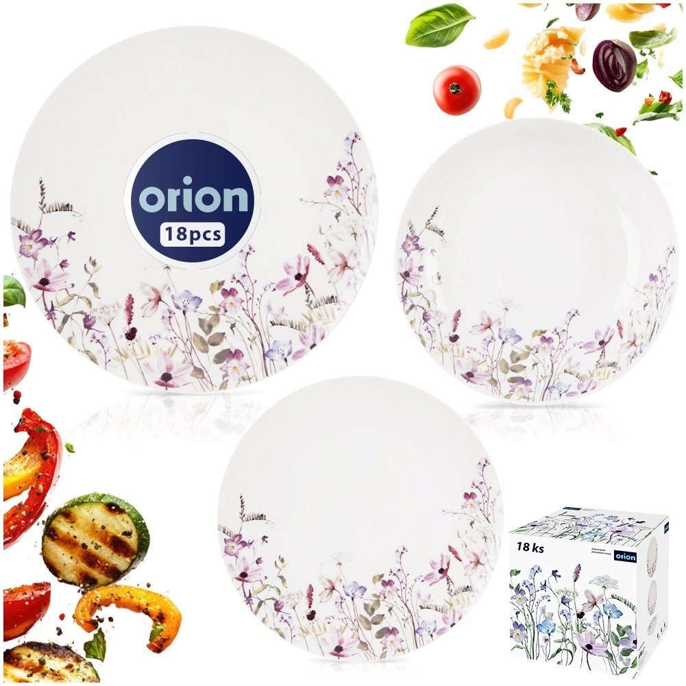 Zestaw Talerzy Porcelanowych 18 el. Louka Komplet Obiadowy na 6 Osób - obrazek 6