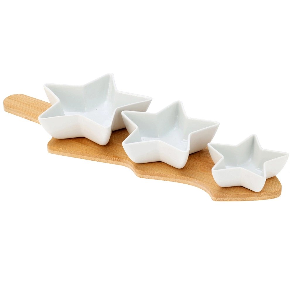 Zestaw do Serwowania Gwiazdki 4 el. Porcelana Bambus Świąteczny - obrazek 3