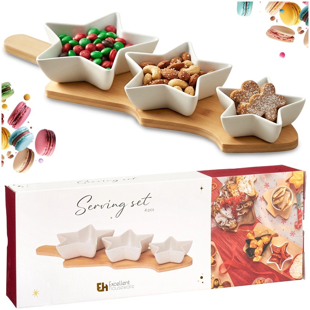 Zestaw do Serwowania Gwiazdki 4 el. Porcelana Bambus Świąteczny - obrazek 5