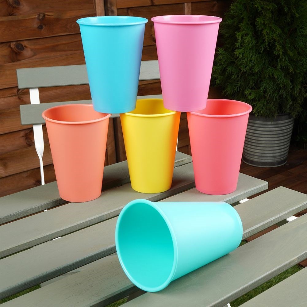 Kubki Plastikowe 400 ml 6 Szt. ORION Wielorazowe Kolorowe - obrazek 2