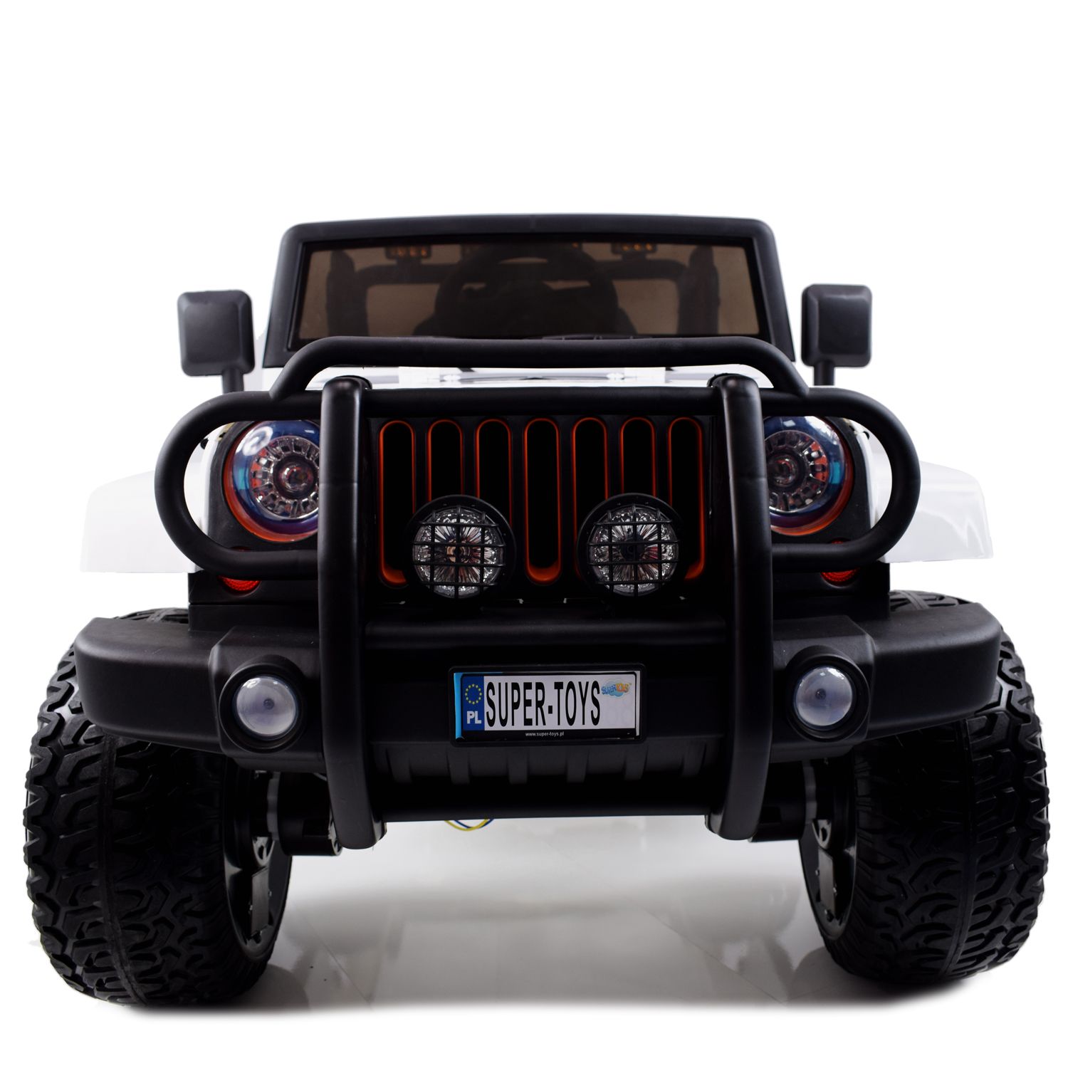 MEGA JEEP 4X4 Z REDUKTOREM NAPĘDU EXCLUSIVE, WOLNY START,MIĘKKIE KOŁA, 2x12V 10 Ah/WXE1688 - obrazek 2
