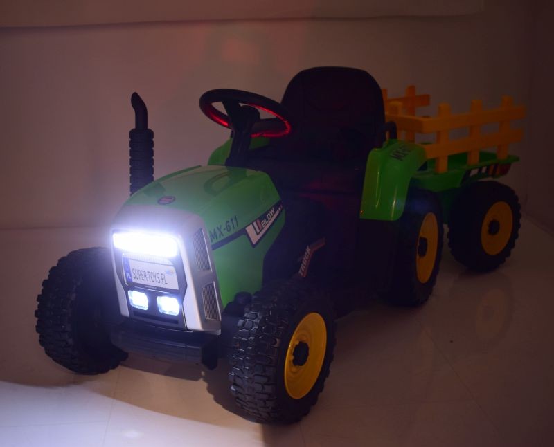 SUPER TRAKTOR BLOW - NA AKUMULATOR Z PRZYCZEPĄ, MIĘKKIE KOŁA, MIEKKIE SIEDZENIE, PILOT/XMX611 - obrazek 5