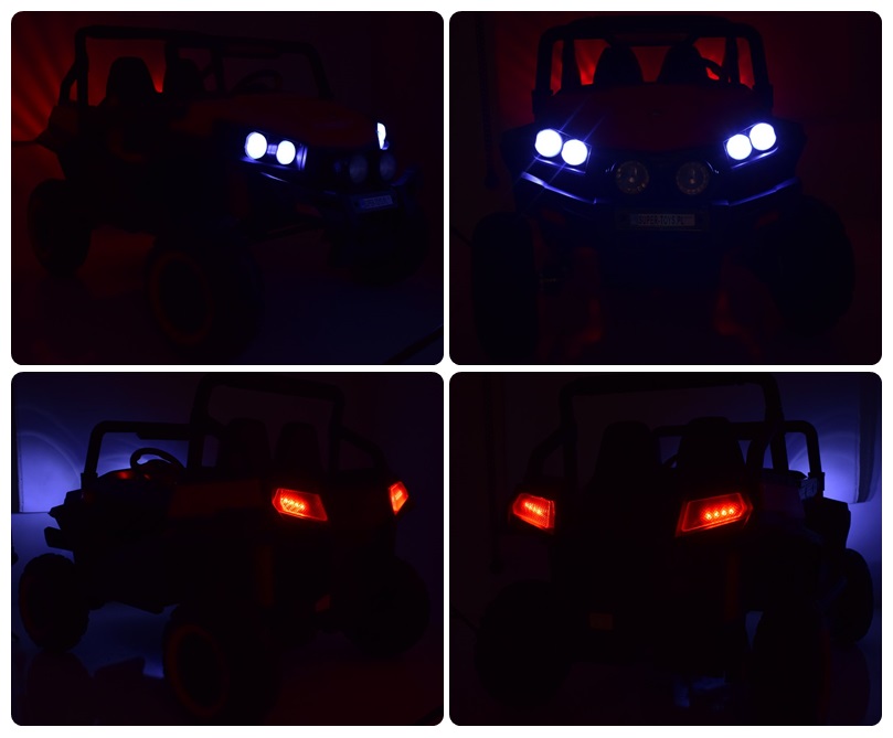 MEGA AUTO 4X4 , FUNKCJA BUJANIA, AMORTYZATORY, MIĘKKIE KOŁA EVA, MIĘKKIE SIEDZENIE FULL OPCJA DLA 2 DZIECI /HM1188 - obrazek 8