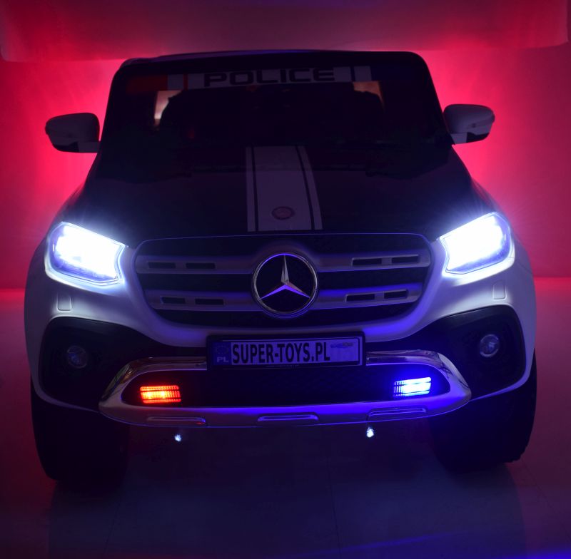 MERCEDES X LICENCJA POLICJA, 4X4 ,2x12V, MIĘKKIE KOŁA EVA, MIĘKKIE SIEDZENIE, 5 PUNKTOWE PASY /XMX606 - obrazek 3