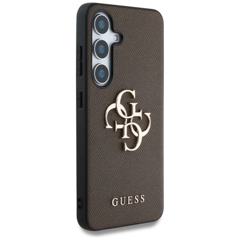 Etui Guess Grained Big 4G Logo Small Classic Logo do Samsung Galaxy S25 Plus brązowy - obrazek 4