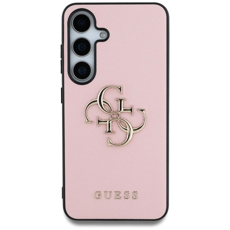 Etui Guess Grained Big 4G Logo Small Classic Logo do Samsung Galaxy S25 Plus różowy - obrazek 3
