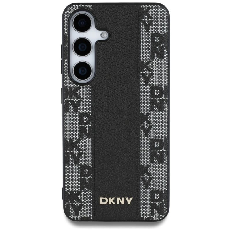 Etui DKNY Leather Checkered Pattern MagSafe do Samsung Galaxy S25 czarny - obrazek 3