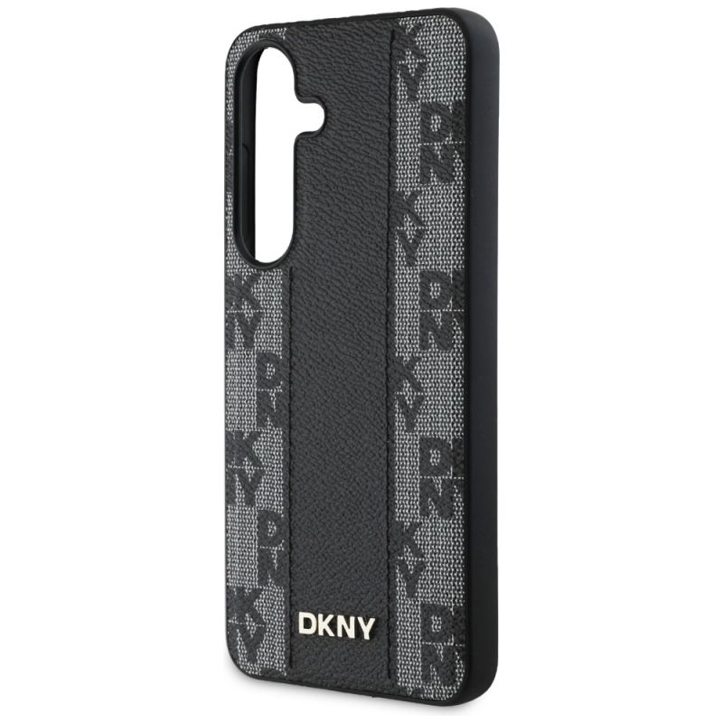 Etui DKNY Leather Checkered Pattern MagSafe do Samsung Galaxy S25 czarny - obrazek 6