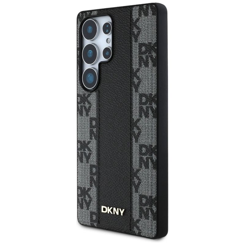 Etui DKNY Leather Checkered Pattern MagSafe do Samsung Galaxy S25 Ultra czarny - obrazek 2