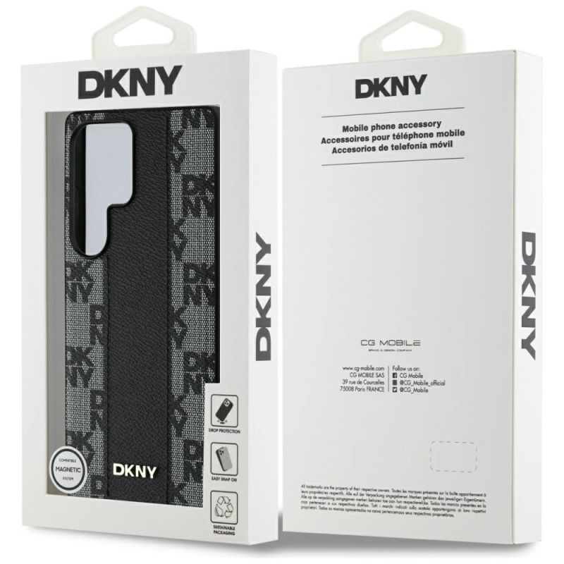 Etui DKNY Leather Checkered Pattern MagSafe do Samsung Galaxy S25 Ultra czarny - obrazek 8