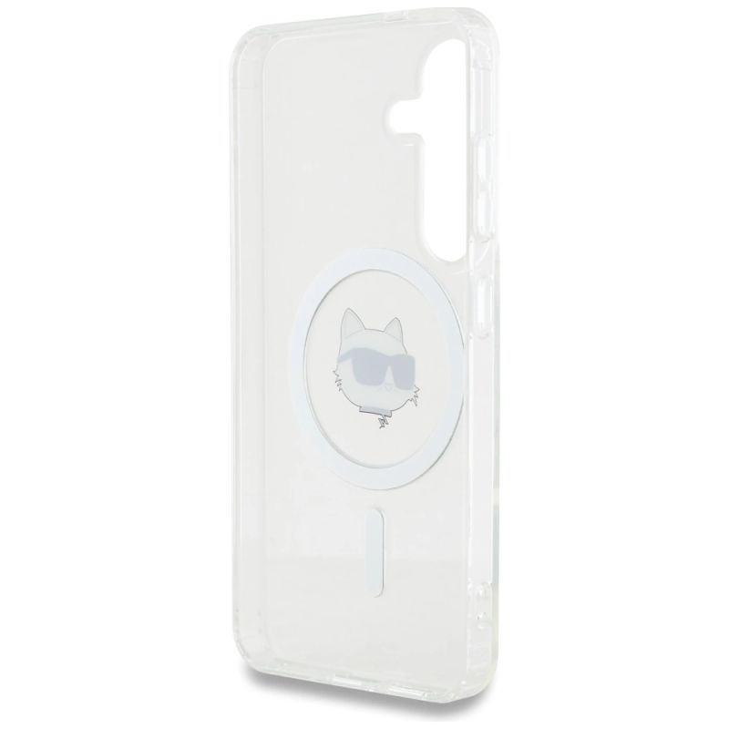 Etui Karl Lagerfeld Button Choupette Head Printed Logo MagSafe Samsung Galaxy S25 biały - obrazek 7