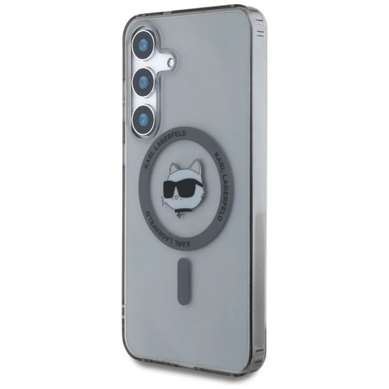 Etui Karl Lagerfeld Button Choupette Head Printed Logo MagSafe Samsung Galaxy S25 czarny - obrazek 2