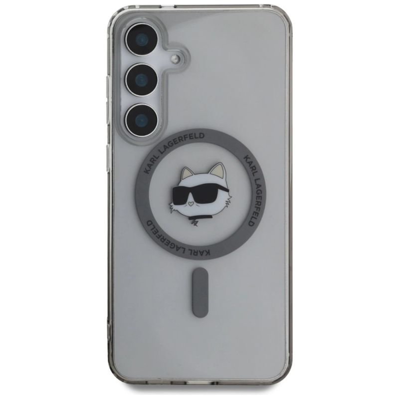 Etui Karl Lagerfeld Button Choupette Head Printed Logo MagSafe Samsung Galaxy S25 czarny - obrazek 3